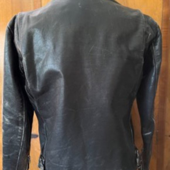Vintage Women's Schott NYC 141 Black Leather Cafe Racer Moto Jacket - Picture 7 of 16